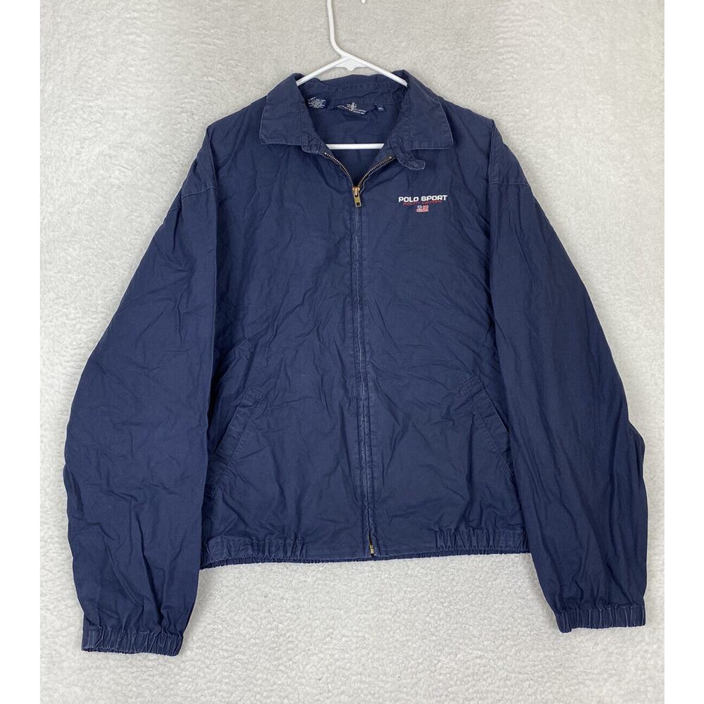 Vintage Polo Ralph Lauren Sport Men Harrington Full Zip Jacket USA Made Sz XL